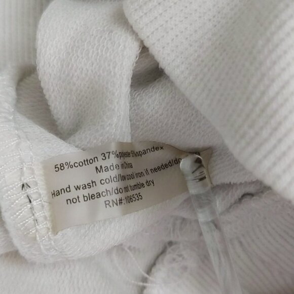 White 3/4 Sleeve Crewneck Shirt Draped Open Back - Picture 2 of 5